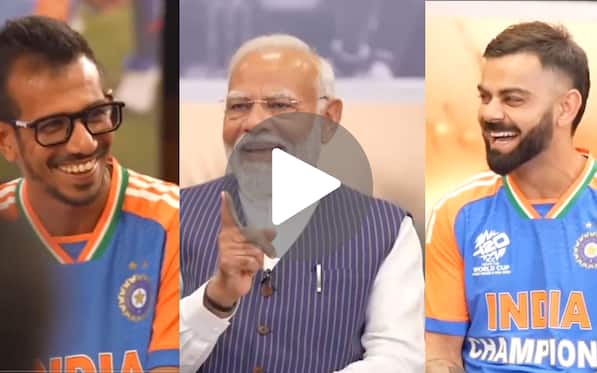 [Watch ] 'Chahal Kyun Serious Hai' - PM Modi Pulls Yuzi's legs; Virat And Co Burst Into Laughter